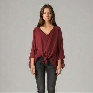 Joseph Ribkoff Tie-Front Bell Sleeve Blouse
